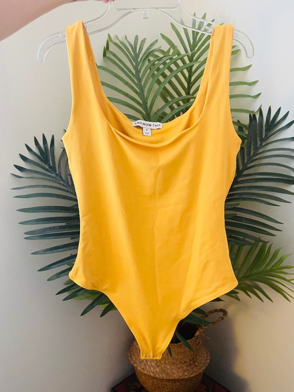 NWOT Golden Yellow Thong Bodysuit